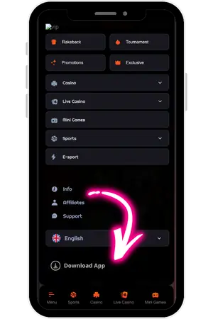 Freshbet app download button on official website